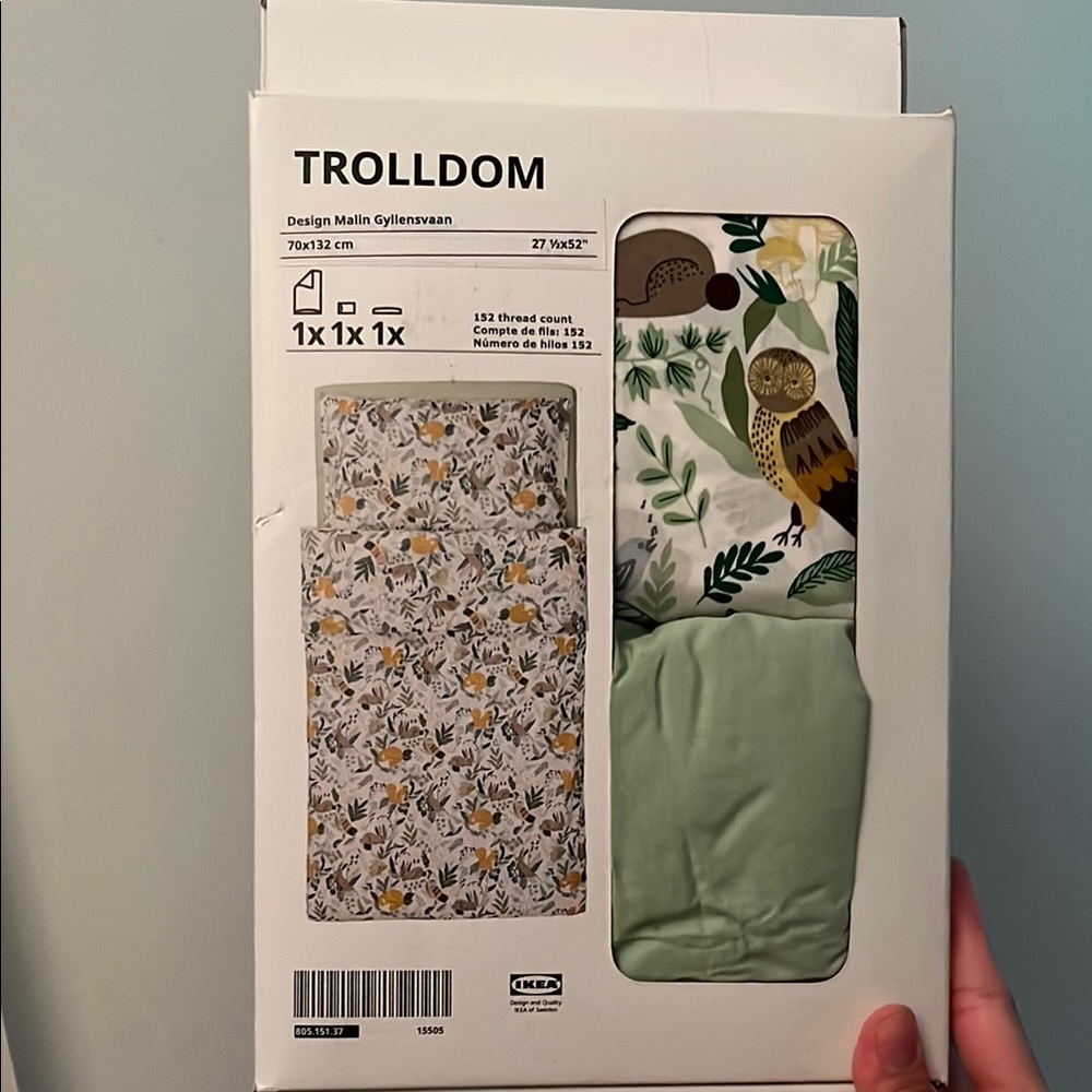 New IKEA TROLLDOM Crib Bedding Set